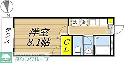 ジュネス下落合 1Kの間取図画像