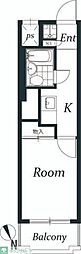 ベル島田 1Kの間取図画像