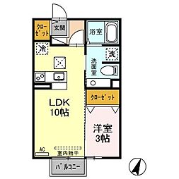 ボナールの杜 1LDKの間取図画像