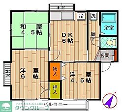 コーポ長谷川 3DKの間取図画像