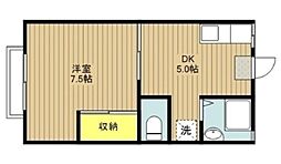 エスパスホマーA 1DKの間取図画像
