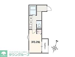 MELLAS北与野 1Kの間取図画像