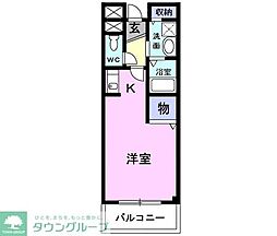 リヴィエール 1Kの間取図画像