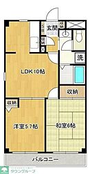 サンライト南浦和5番館 2LDKの間取図画像