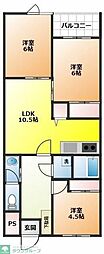 アゼリアコート 3LDKの間取図画像