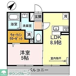 プルミエール大宮七里A 1LDKの間取図画像