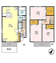 フロラシオンC 3LDKの間取図画像
