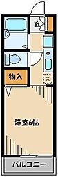 フラッツ本太 1Kの間取図画像