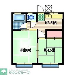 天神コーポ 2Kの間取図画像