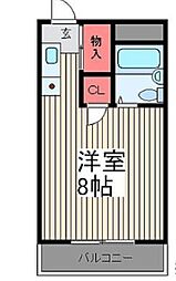 メゾン・ド・中央 ワンルームの間取図画像