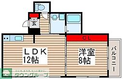 さいたま市南区鹿手袋3丁目アパート 1LDKの間取図画像
