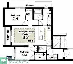 京王井の頭線 久我山駅 徒歩7分の賃貸マンション 2階2LDKの間取り