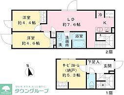 Ｃｏｅｕｒ　Ｂｌａｎｃ八幡山 2階2SLDKの間取り