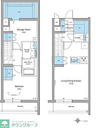 京王井の頭線 西永福駅 徒歩5分の賃貸マンション 1階1SLDKの間取り