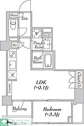 ルミーク千歳船橋 1階1LDKの間取り