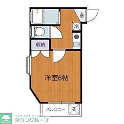 東急世田谷線 松原駅 徒歩10分の賃貸アパート 1階1Kの間取り