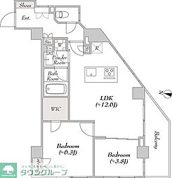 小田急小田原線 千歳船橋駅 徒歩8分の賃貸マンション 3階2LDKの間取り
