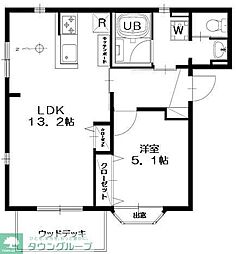 小田急小田原線 祖師ヶ谷大蔵駅 徒歩5分の賃貸アパート 1階1LDKの間取り