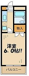 京王線 千歳烏山駅 徒歩7分の賃貸マンション 3階1Kの間取り