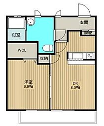 小田急小田原線 祖師ヶ谷大蔵駅 徒歩11分の賃貸マンション 1階1LDKの間取り