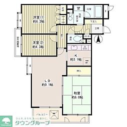 京王井の頭線 西永福駅 徒歩4分の賃貸マンション 3階3LDKの間取り