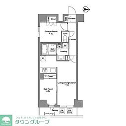JR中央線 三鷹駅 徒歩4分の賃貸マンション 6階1SLDKの間取り