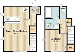 Terrace Tamias 1階1LDKの間取り