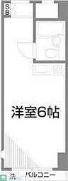 京王線 千歳烏山駅 徒歩4分の賃貸マンション 5階ワンルームの間取り