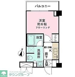 京王線 代田橋駅 徒歩4分の賃貸マンション 6階1Kの間取り