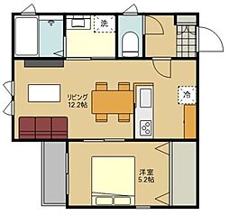 京王線 つつじヶ丘駅 徒歩12分の賃貸アパート 2階1LDKの間取り