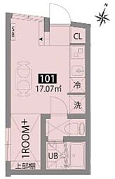 小田急小田原線 豪徳寺駅 徒歩6分の賃貸アパート 1階ワンルームの間取り