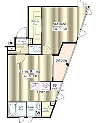 京王線 芦花公園駅 徒歩5分の賃貸マンション 4階1LDKの間取り