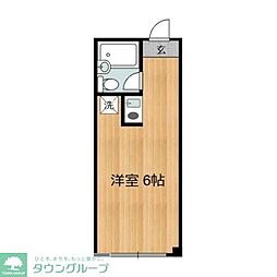 小田急小田原線 狛江駅 徒歩6分の賃貸マンション 3階ワンルームの間取り