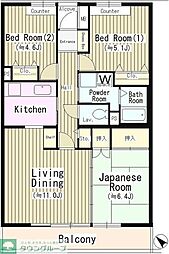 京王線 上北沢駅 徒歩10分の賃貸マンション 1階3LDKの間取り