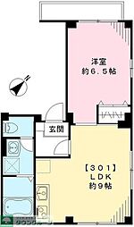 京王線 代田橋駅 徒歩6分の賃貸アパート 3階1LDKの間取り