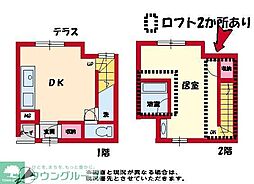 京王線 千歳烏山駅 徒歩17分の賃貸アパート 2階1DKの間取り