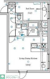 小田急小田原線 経堂駅 徒歩5分の賃貸マンション 3階1LDKの間取り