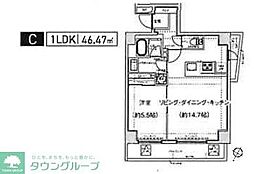 京王線 幡ヶ谷駅 徒歩13分の賃貸マンション 5階1LDKの間取り