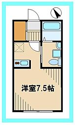 京王線 西調布駅 徒歩6分の賃貸マンション 3階1Kの間取り
