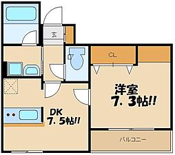 クオリア桜上水 3階1DKの間取り