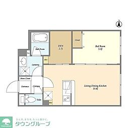 小田急小田原線 下北沢駅 徒歩9分の賃貸マンション 1階1SLDKの間取り