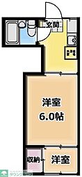 京王井の頭線 永福町駅 徒歩4分の賃貸アパート 1階2Kの間取り