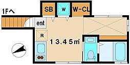 京王線 桜上水駅 徒歩9分の賃貸アパート 2階ワンルームの間取り