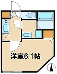 京王線 つつじヶ丘駅 徒歩13分の賃貸アパート 1階1Kの間取り