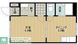 京王線 仙川駅 徒歩9分の賃貸マンション 1階1DKの間取り