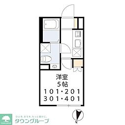 京王線 下高井戸駅 徒歩3分の賃貸マンション 3階1Kの間取り