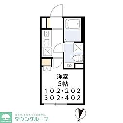 京王線 下高井戸駅 徒歩3分の賃貸マンション 1階1Kの間取り