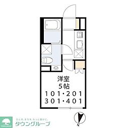 京王線 下高井戸駅 徒歩3分の賃貸マンション 1階1Kの間取り