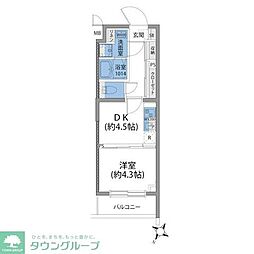 東急世田谷線 松陰神社前駅 徒歩3分の賃貸マンション 2階1DKの間取り