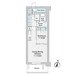 アビティグランデ砧 1LDKの間取図画像